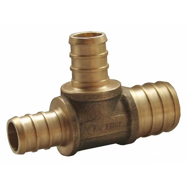 Brass PEX Tee, No Lead, 3/4