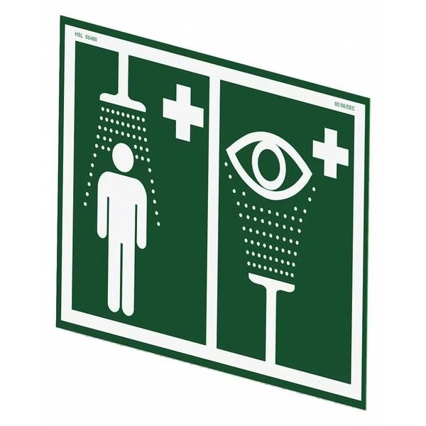 Safety Shower And Eye/Face Sign, Universl, Hughes Safety Showers, Mfr#: ES-SIGN