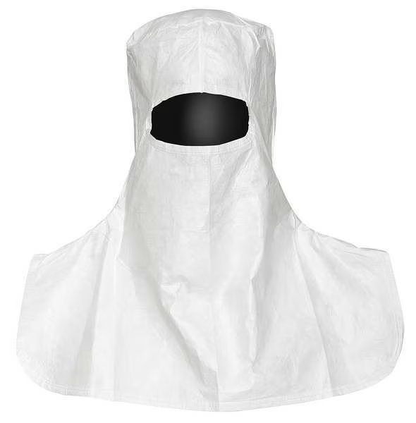 Tyvek Isoclean Cleanroom Hood, White, L, PK100, Dupont, Mfr#: IC666BWHLG010000