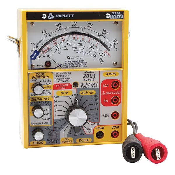 Analog Railroad Tester, 600V, 1000 Ohms, Triplett, Mfr#: 2011