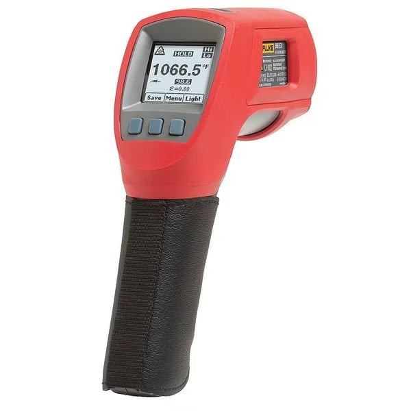 Infrared Thermometer, Dot Matrix LCD, -40 Degrees  to 1472 Degrees F, Single Dot Laser Sighting, Fluke, Mfr#: FLK-568 EX/ETL