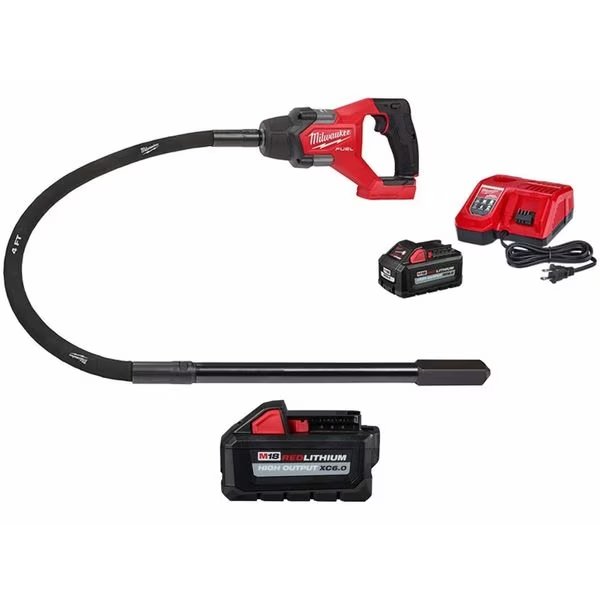 Vibrator Kit and Battery, 18V, 4 ft Shaft, Milwaukee Tool, Mfr#: 2910-21, 48-11-1865