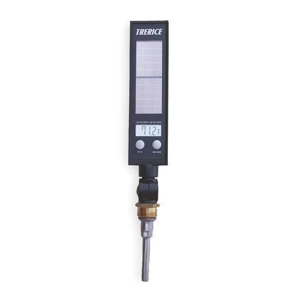 Digital Solar Powered Thermometer, -40 Degrees to 300 Degrees F, Trerice, Mfr#: SX9140605