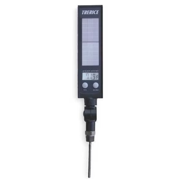 Digital Solar Powered Thermometer, -40 Degrees to 300 Degrees F, Trerice, Mfr#: SX9560605