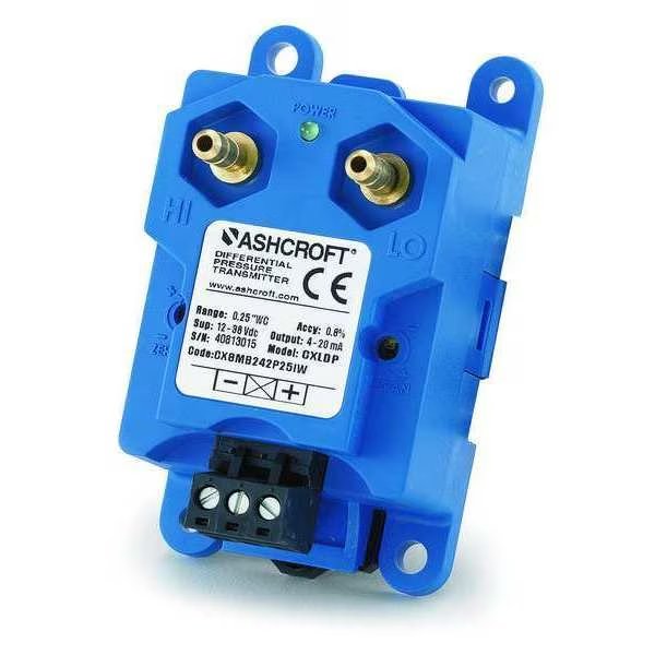 Pressure Transducer, -0.25to 0to 0.25InWC, Ashcroft, Mfr#: CX8MB242P25IWL
