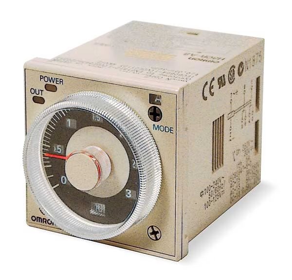 Time Delay Relay, 120 to 240VAC, 5A, DPDT, Omron, Mfr#: H3CR-A8AC100-240/DC100-125