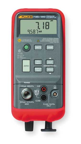 Pressure Calibrator, -12 to 300 psi, Fluke, Mfr#: Fluke-718Ex-300