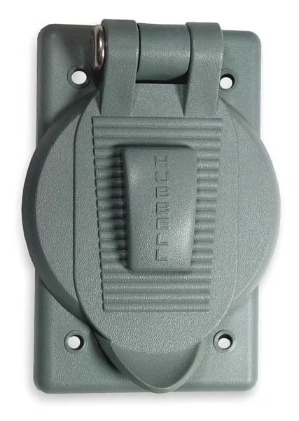 Weatherproof Cover, 1 Gang(s), Thermoplastic, Hubbell Wiring Device-Kellems, Mfr#: HBL7424WO