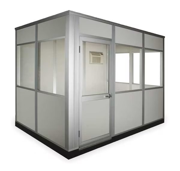 4-Wall Modular In-Plant Office, 8 1/2 ft H, 12 ft W, 8 ft D, Gray, Porta-King, Mfr#: FAB812WHVAC