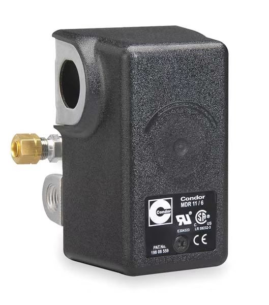 Pressure Switch, (4) Port, 1/4 in FNPT, DPST, 25 to 160 psi, Standard Action, Condor Usa, Mfr#: 11LCXE