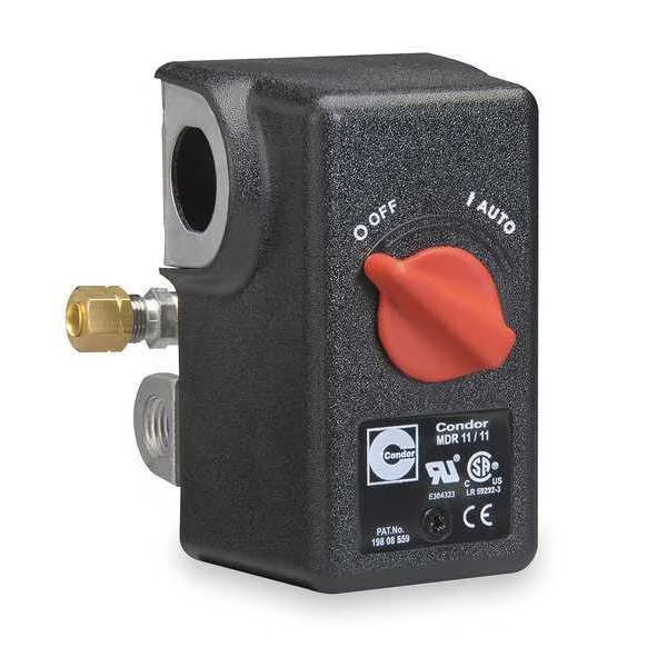 Pressure Switch, (4) Port, 1/4 in FNPT, DPST, 50 to 200 psi, Standard Action, Condor Usa, Mfr#: 11WC2E