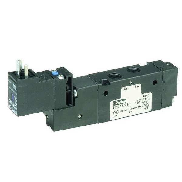 Solenoid Air Control Valve, 1/8 In, 24VDC, Parker, Mfr#: B3G0BB549C