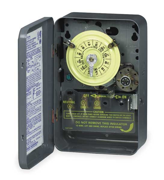 Electromechanical Timer, 24-Hr, DPST, 40A, Intermatic, Mfr#: T174R