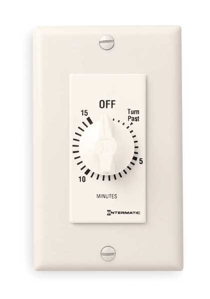 Timer, Spring Wound, 15 Min, DPST, Ivory, Intermatic, Mfr#: FD415M