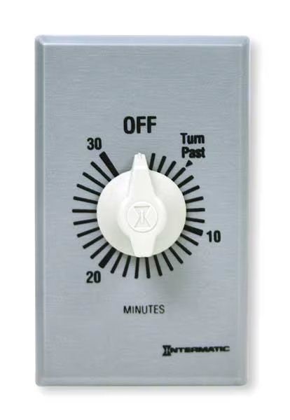Timer, Spring Wound, 30 Min, DPST, Silver, Intermatic, Mfr#: FF430M