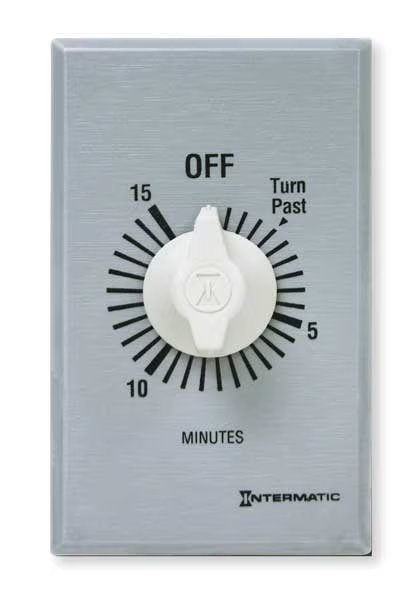 Timer, Spring Wound, 15 Min, SPDT, Silver, Intermatic, Mfr#: FF315M