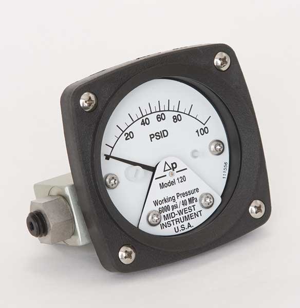 Pressure Gauge, 0 to 100 psi, Midwest Instrument, Mfr#: 120-AA-00-OO-100P