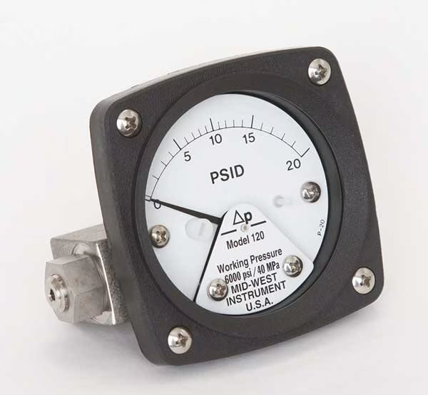 Pressure Gauge, 0 to 20 psi, Midwest Instrument, Mfr#: 120-SA-00-OO-20P