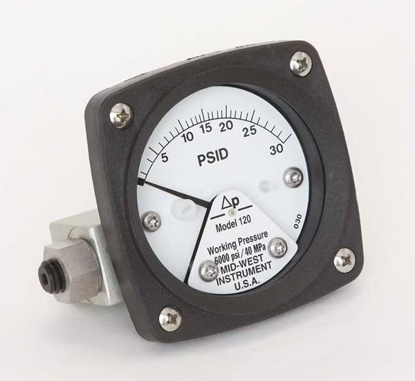 Pressure Gauge, 0 to 30 psi, Midwest Instrument, Mfr#: 120-AA-00-OO-30P