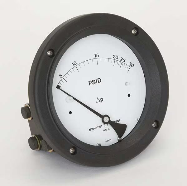 Pressure Gauge, 0 to 30 psi, Midwest Instrument, Mfr#: 140-AC-00-OO-30P