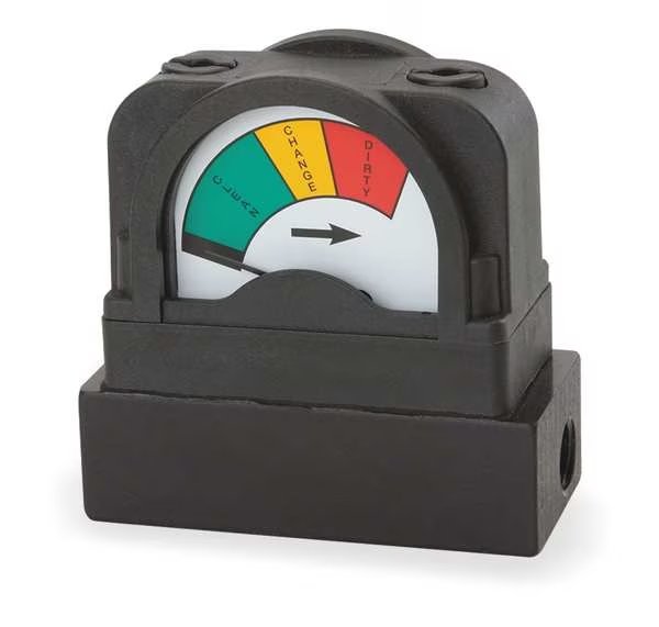 Pressure Indicator, 0 to 25 psi, Midwest Instrument, Mfr#: 555A-25.0