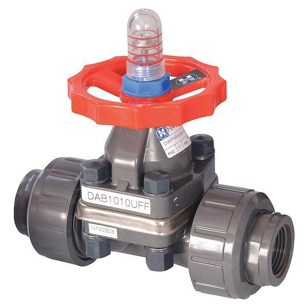 Diaphragm Valve, True Union, 2", PVC/FPM, S/T, Hayward Flow Control, Mfr#: DAB1020UFF