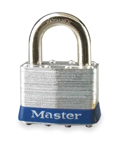 Padlock, Keyed Alike, Standard Shackle, Rectangular Steel Body, Steel Shackle, 15/16 in W, Master Lock, Mfr#: 5UP