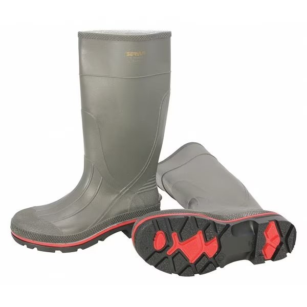 Knee Boots, Size 15, 15" H, Gray, Plain, PR, Honeywell Servus, Mfr#: 75102/15