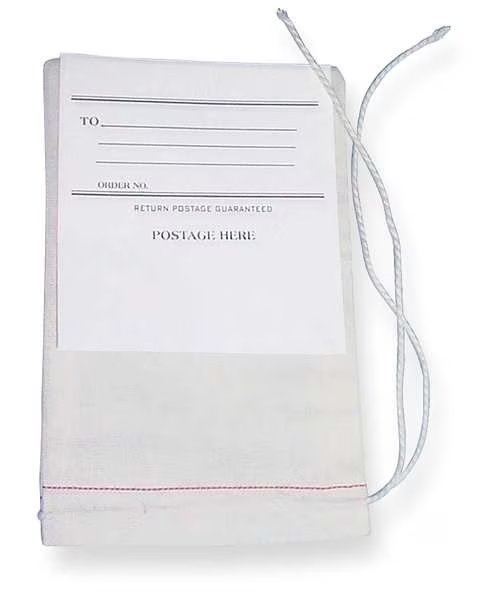 Drawstring Mailing Bagw/ Tag, 8x5in, PK100, Midwest Pacific, Mfr#: MP-58MB1