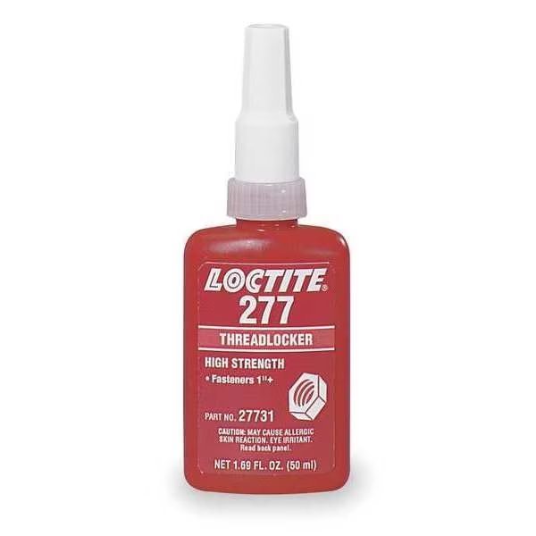 Threadlocker, LOCTITE 277, Red, High Strength, Liquid, 50 mL Bottle, Loctite, Mfr#: 88448