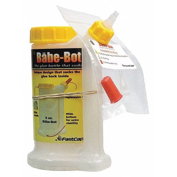 Glue Dispenser, Yellow/White, 4 oz, Plastic, Fastcap, Mfr#: GB.BABEBOT