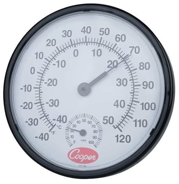 Analog Hygrometer, 12 In., -40 to 120 F, Cooper-Atkins, Mfr#: 212-150-8