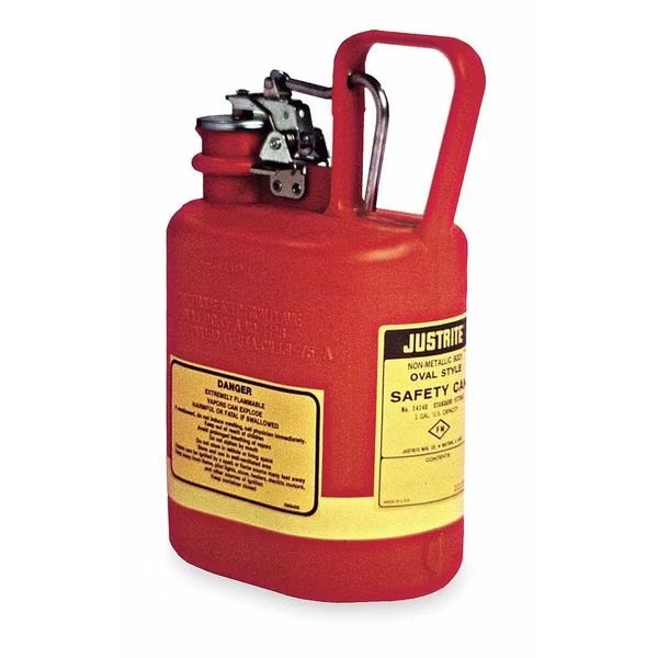 1 gal Red Polyethylene Type I Safety Can Flammables, Justrite, Mfr#: 14160