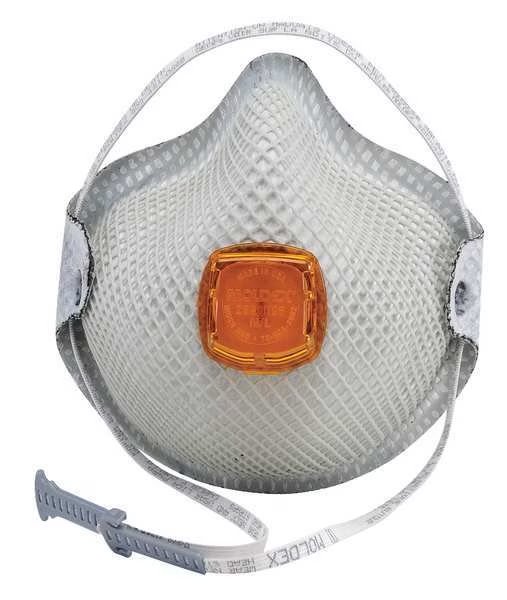 N95 Disposable Respirator w/ Valve, M/L, White, PK10, Moldex, Mfr#: 2800N95