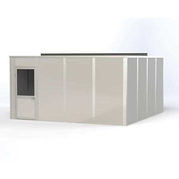 4-Wall Modular In-Plant Office, 8 ft H, 16 ft W, 16 ft D, Gray, Porta-King, Mfr#: VK1STL 16'x16' 4-Wall