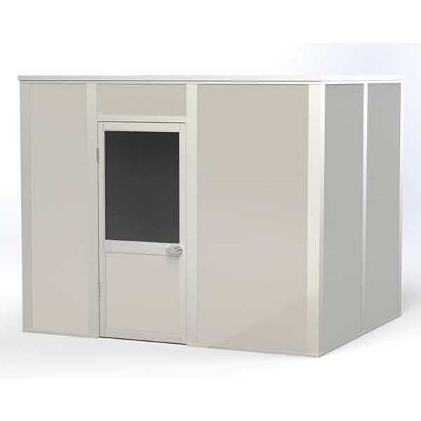 4-Wall Modular In-Plant Office, 8 ft H, 10 ft W, 8 ft D, Gray, Porta-King, Mfr#: VK1STL 8'x10' 4-Wall