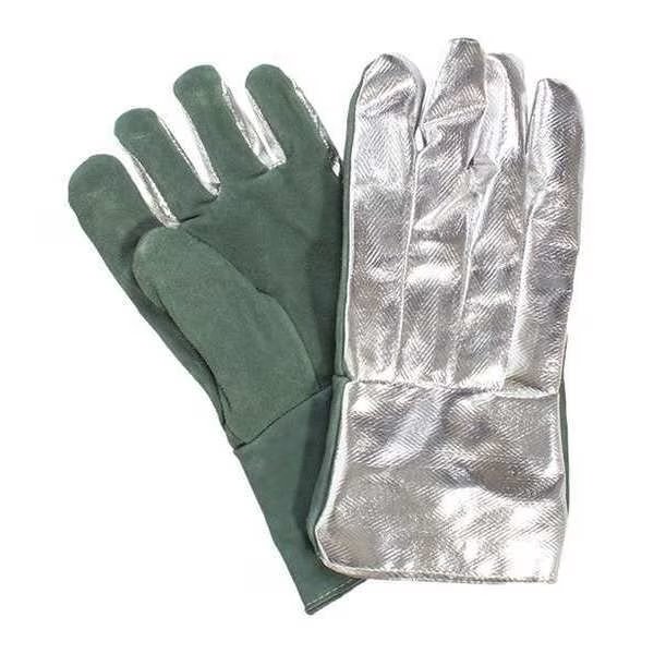 Heat Resistant Gloves, Slvr/Grn, Univer, PR, National Safety Apparel, Mfr#: G51MLLW00214