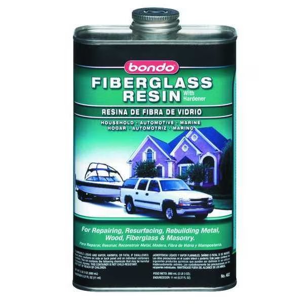 Fiberglass Resin, 1 qt, Can, Light Straw, Bondo, Mfr#: 402