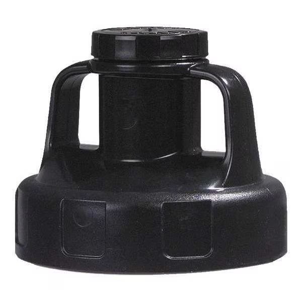 Utility Lid, w/2 In Outlet, HDPE, Black, Oil Safe, Mfr#: 100201