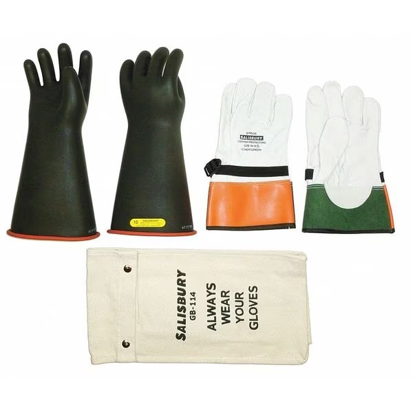 Electrical Glove Kit, Size 9, 14 In. L, PR, Salisbury, Mfr#: GK214RB/9