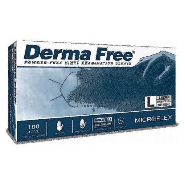 DF-850, Vinyl Exam Gloves, 3.9 mil Palm, Vinyl, Powder-Free, M (8), 100 PK, Clear, Ansell, Mfr#: DF-850-M
