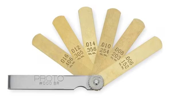 6 Blade Non-Magnetic Feeler Gauge Set, Proto, Mfr#: J000BR