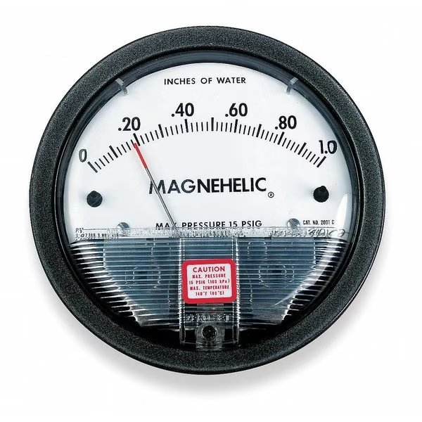 Dwyer Magnehelic Pressure Gauge, 0 to 10 psi, Dwyer Instruments, Mfr#: 2210