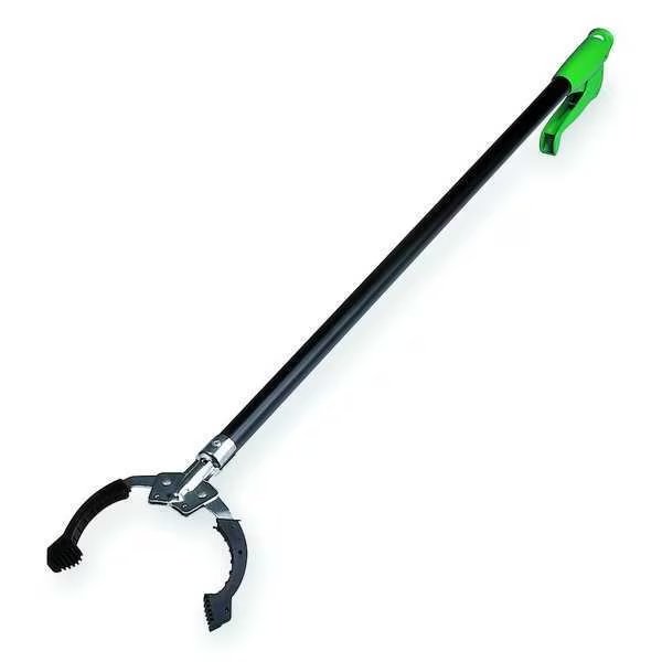 Trash Grabber, Squeeze Handle, 36 in L, 4 1/4 in Grabber Opening, Steel, Green, Unger, Mfr#: NN900