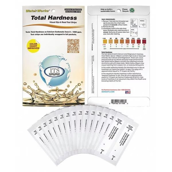 Test Strip, Total Hardness, 0-1000ppm, PK30, Industrial Test Systems, Mfr#: 481108