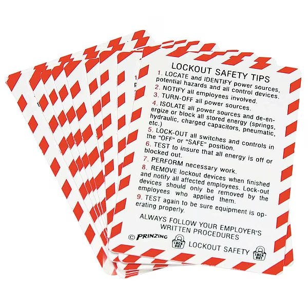 Lock out tag out Wallet Cards, PK10, Brady, Mfr#: LOSC13 BI