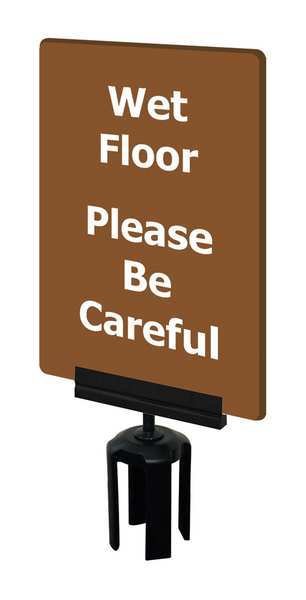 Acrylic Sign, Brown, Wet Floor, Tensabarrier, Mfr#: S08-P-46-7X11-V-HDSB-1701-33