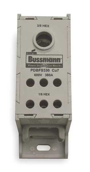 Pwr Dist Block, 380A, 1P, 6P Secondary, 600V, Eaton Bussmann, Mfr#: PDBFS330