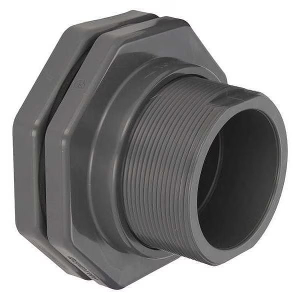 Bulkhead Tank Fitting, 4", PVC/EPDM, Socket x Socket, Hayward Flow Control, Mfr#: BFA1040SES