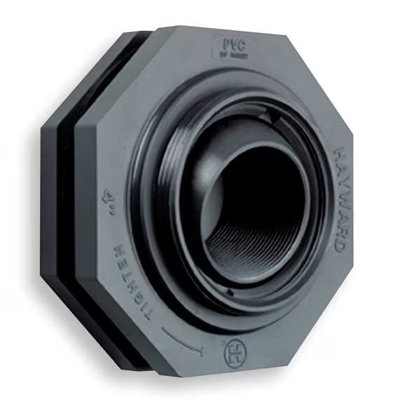 Bulkhead Tank Fitting, Self-Aligning, 3", PVC/EPDM, FPT x FPT, Hayward Flow Control, Mfr#: SF10300T